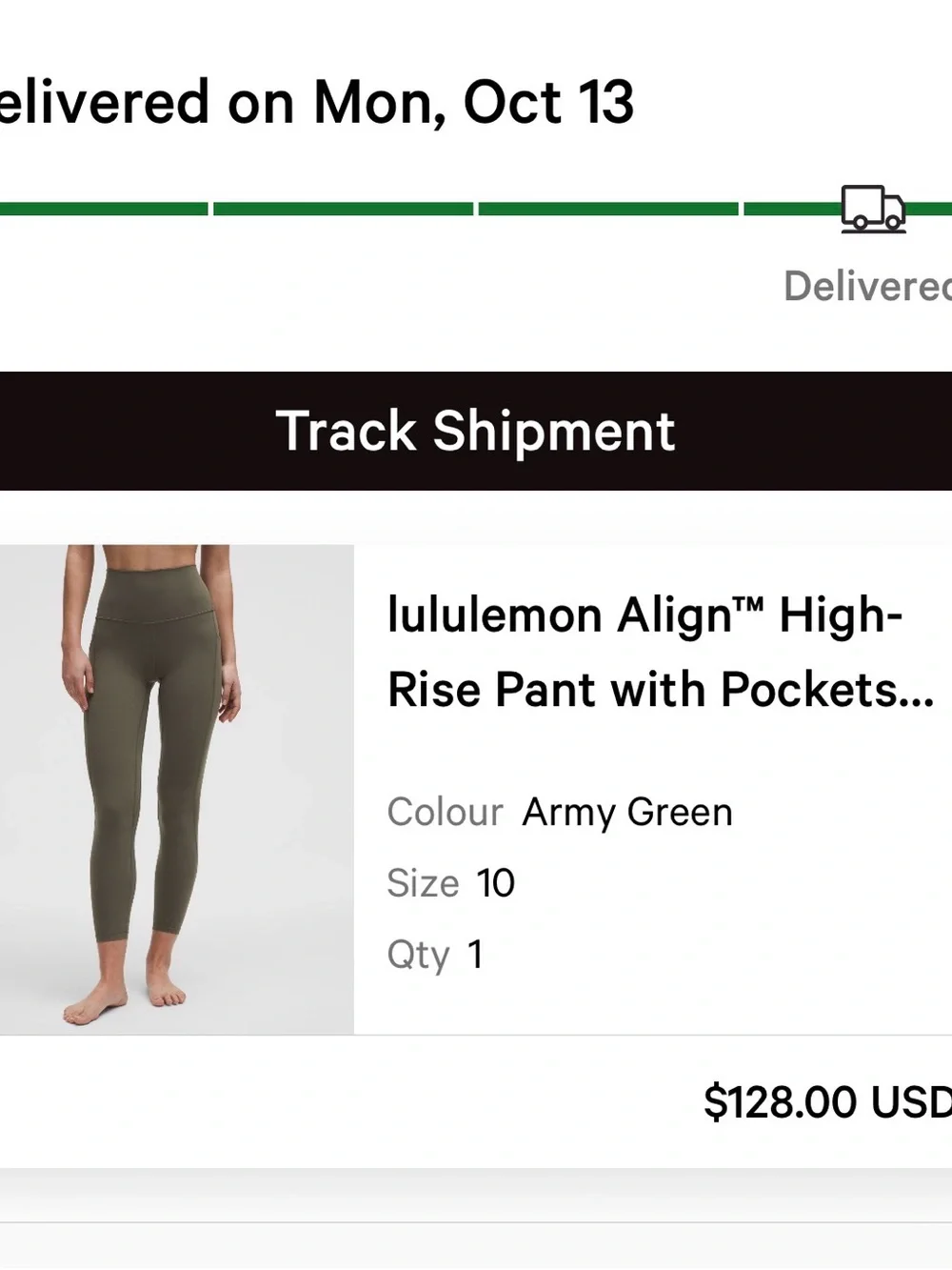 lululemon Align High Rise Pant with Pockets Army Green